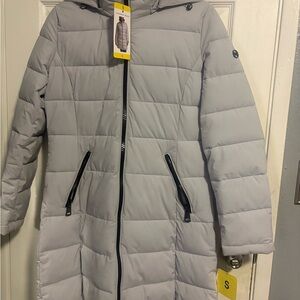 Andrew Marc Light Gray Puffer Jackets